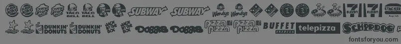 FastFoodLogos Font – Black Fonts on Gray Background