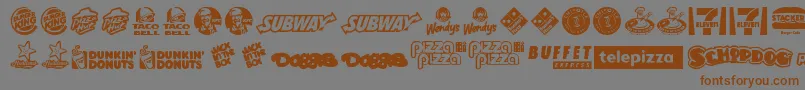 Шрифт FastFoodLogos – коричневые шрифты на сером фоне