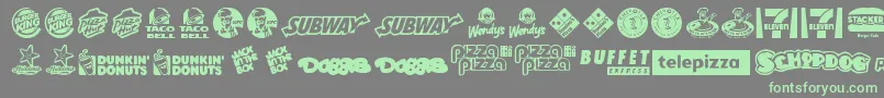 FastFoodLogos-Schriftart – Grüne Schriften auf grauem Hintergrund