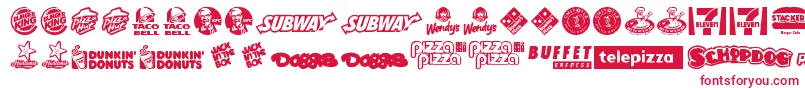 FastFoodLogos Font – Red Fonts on White Background