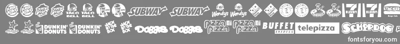 FastFoodLogos Font – White Fonts on Gray Background