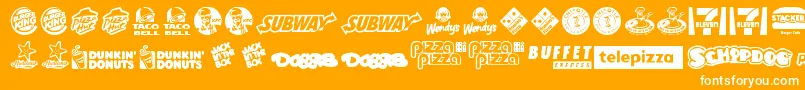 フォントFastFoodLogos – オレンジの背景に白い文字