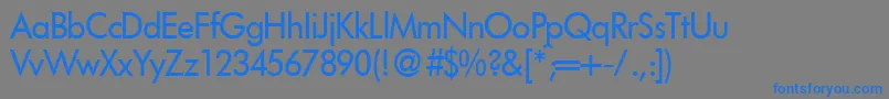 Czcionka FutoraldbNormal – niebieskie czcionki na szarym tle
