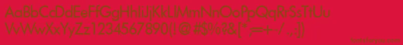 Fonte FutoraldbNormal – fontes marrons em um fundo vermelho