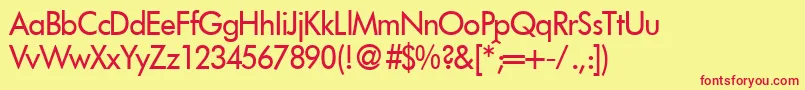 FutoraldbNormal Font – Red Fonts on Yellow Background