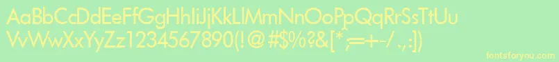 FutoraldbNormal Font – Yellow Fonts on Green Background