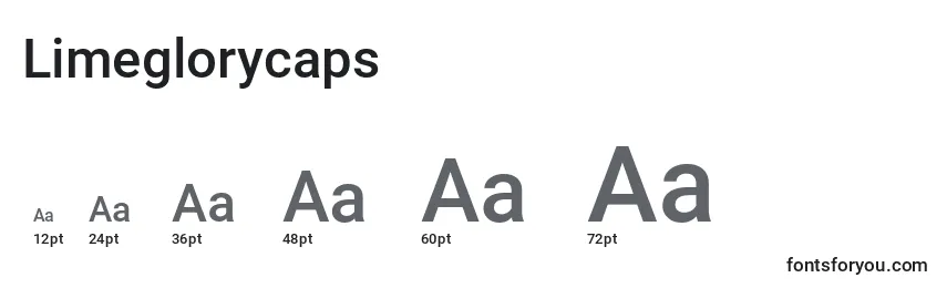 Размеры шрифта Limeglorycaps