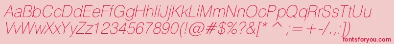 HeliosthincItalic Font – Red Fonts on Pink Background