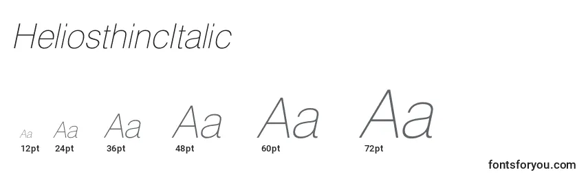 HeliosthincItalic Font Sizes
