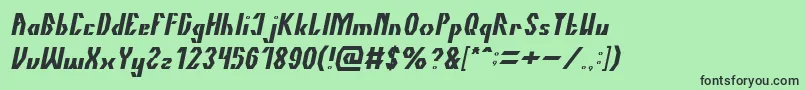 Czcionka TheQuickItalic – czarne czcionki na zielonym tle