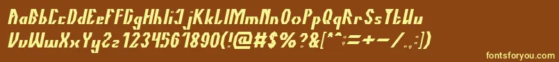 Czcionka TheQuickItalic – żółte czcionki na brązowym tle