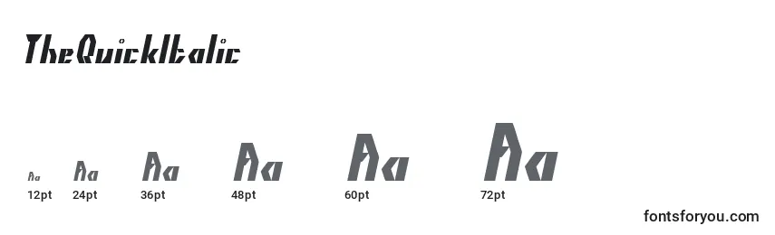 TheQuickItalic Font Sizes