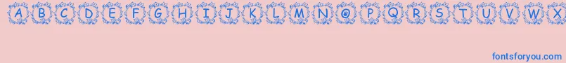 Jennas-Schriftart – Blaue Schriften auf rosa Hintergrund