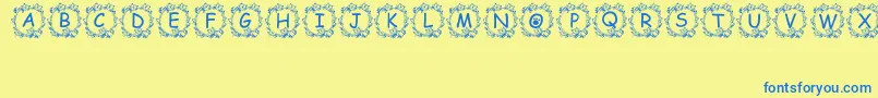 Jennas Font – Blue Fonts on Yellow Background