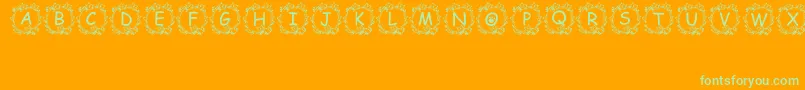 Jennas Font – Green Fonts on Orange Background