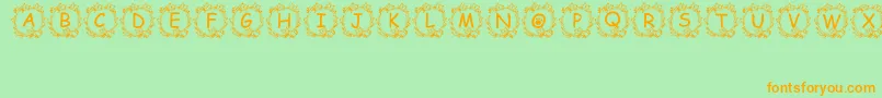 Jennas Font – Orange Fonts on Green Background