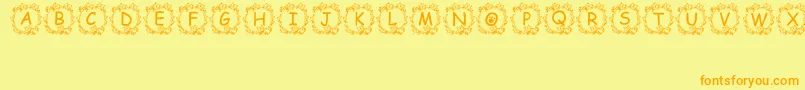 Jennas Font – Orange Fonts on Yellow Background