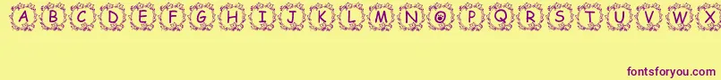 Jennas Font – Purple Fonts on Yellow Background