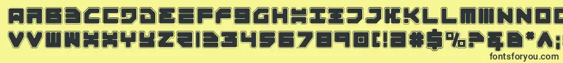 Omega3p Font – Black Fonts on Yellow Background