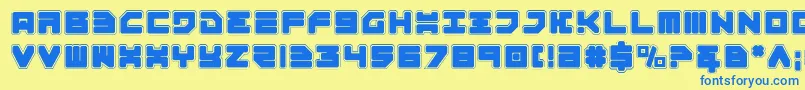 Omega3p Font – Blue Fonts on Yellow Background