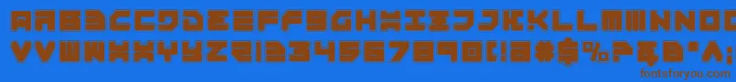 Omega3p Font – Brown Fonts on Blue Background