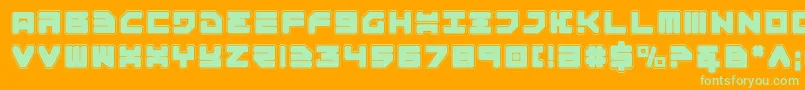 Omega3p Font – Green Fonts on Orange Background