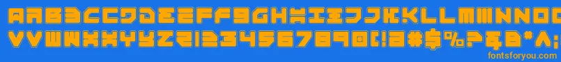 Omega3p Font – Orange Fonts on Blue Background