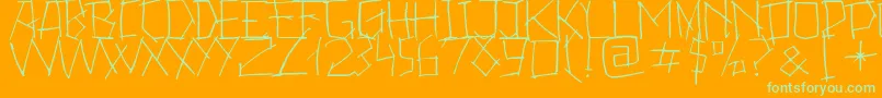 Czcionka 24BoughsDifferent – zielone czcionki na pomarańczowym tle