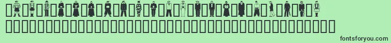 フォントGeStylizedPeople – 緑の背景に黒い文字