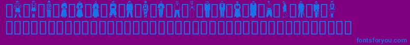 Шрифт GeStylizedPeople – синие шрифты на фиолетовом фоне