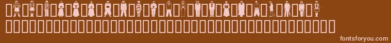 フォントGeStylizedPeople – 茶色の背景にピンクのフォント