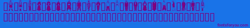 GeStylizedPeople Font – Purple Fonts on Blue Background