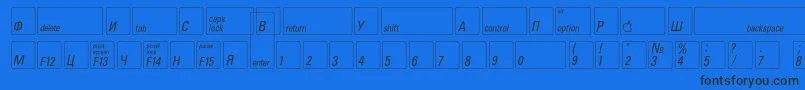 Шрифт Keyfontrussian – чёрные шрифты на синем фоне