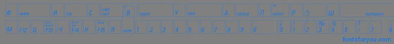 Шрифт Keyfontrussian – синие шрифты на сером фоне