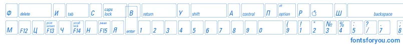 Шрифт Keyfontrussian – синие шрифты