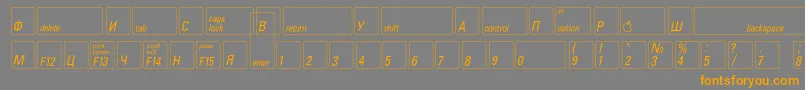 Fonte Keyfontrussian – fontes laranjas em um fundo cinza