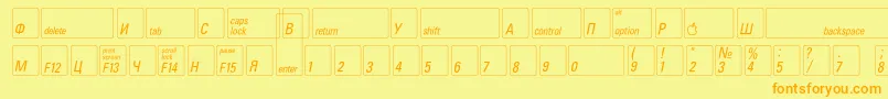 Шрифт Keyfontrussian – оранжевые шрифты на жёлтом фоне