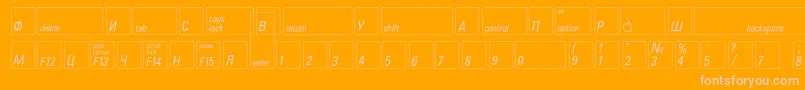 フォントKeyfontrussian – オレンジの背景にピンクのフォント
