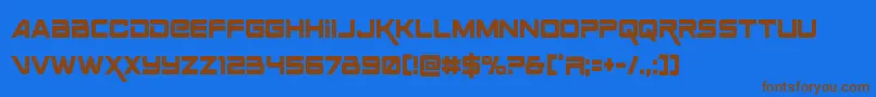Weitere Informationen zur Spacerangercond-Schriftart Spacerangercond-Schriftart – Braune Schriften auf blauem Hintergrund