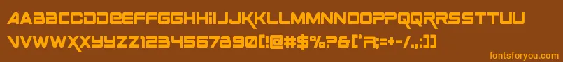 Spacerangercond-Schriftart – Orangefarbene Schriften auf braunem Hintergrund