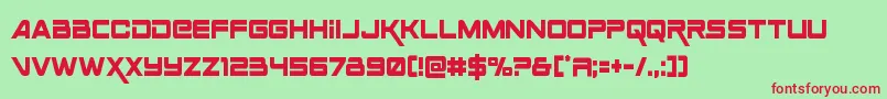 Spacerangercond Font – Red Fonts on Green Background