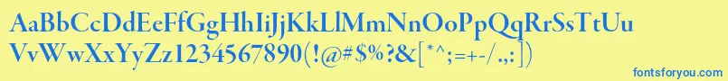 GaramondpremrproSmbddisp Font – Blue Fonts on Yellow Background
