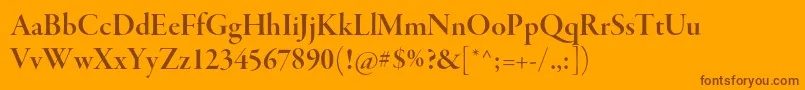 GaramondpremrproSmbddisp Font – Brown Fonts on Orange Background