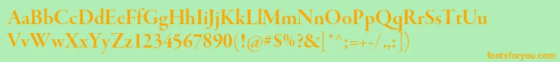 GaramondpremrproSmbddisp Font – Orange Fonts on Green Background