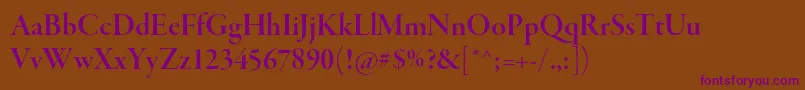 GaramondpremrproSmbddisp-Schriftart – Violette Schriften auf braunem Hintergrund