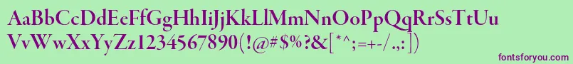 GaramondpremrproSmbddisp Font – Purple Fonts on Green Background