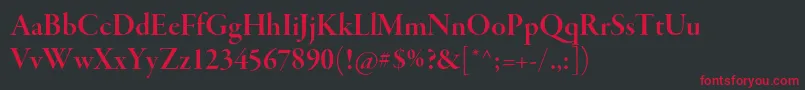 GaramondpremrproSmbddisp Font – Red Fonts on Black Background