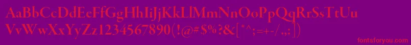 GaramondpremrproSmbddisp Font – Red Fonts on Purple Background