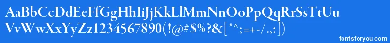 GaramondpremrproSmbddisp Font – White Fonts on Blue Background
