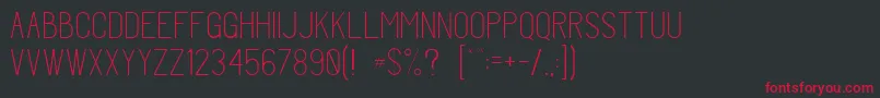 OswaldesqueLight Font – Red Fonts on Black Background
